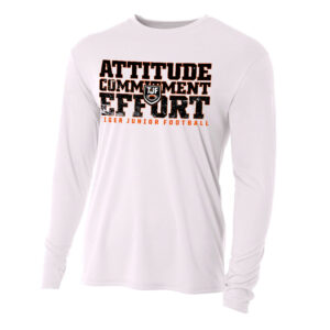 Tiger JR Football Adult Cooling Performance long sleeve Crew Tee-White