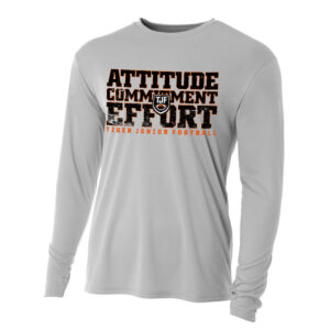 Tiger JR Football Adult Cooling Performance long sleeve Crew Tee-Silver