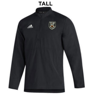Tiger JR Football Adidas Sideline woven long  Sleeve 1/4 zip pullover XL TALL- BLACK