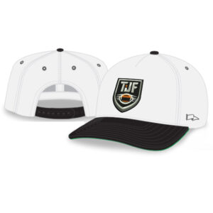 Tiger JR Football Rah-Rah 5-Panel Chino Twill Snapack Cap-White/Black/Green Underbill
