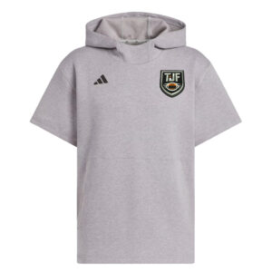Tiger JR Football Adidas  Dugout NWV Short Sleeve Hoodie- Medium Grey Heather (3xs-XL)