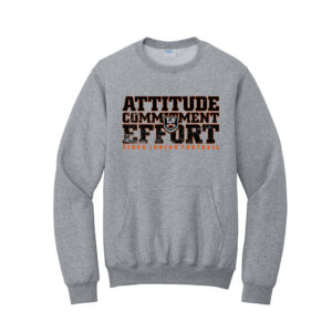 Tiger JR Football Unisex Core Fleece Crewneck Pocket Sweatshirt-Athletic Heather