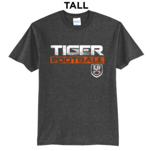 Tiger JR Football Tall Short Sleeve Tee-Dark Heather Grey