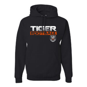 Tiger JR Football Unisex Fleece Hooded Sweatshirt-Black Heather