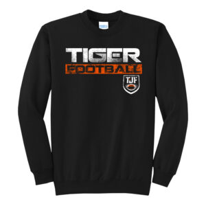 Tiger JR Football Unisex Core Fleece Crewneck Sweatshirt-Black