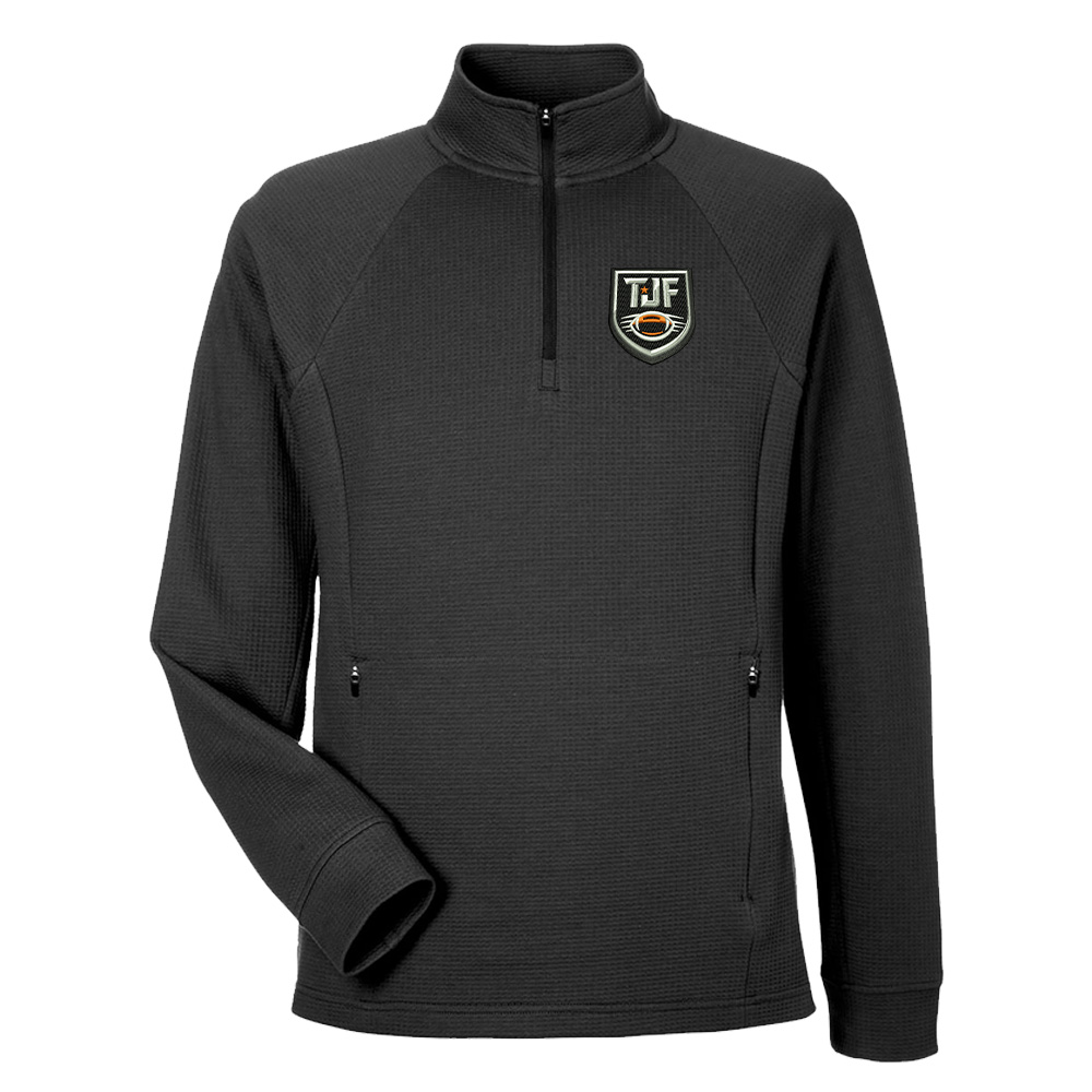 Tiger JR Football North End Men's Rhythm Waffle Quarter-Zip Pullover-Black