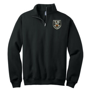 Tiger JR Football Jerzees NuBlend 1/4 Zip Cadet Collar Unsiex Sweatshirt-Black