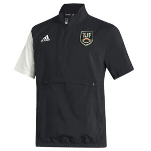 Tiger JR Football Adidas STADIUM woven short sleeve 1/4 zip- Black/white (L, 3x)