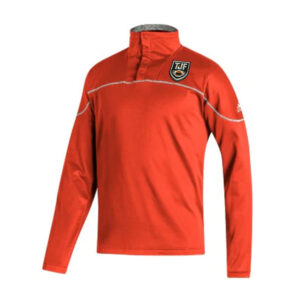 Tiger JR Football adidas Men’s Stadium 1/4 Zip Knit Snap Sleeve-Collegiate Orange