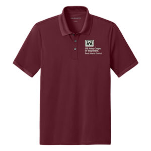 US Army Corps RI Mercer Mettle Men Everyday Performance Polo-Burgundy
