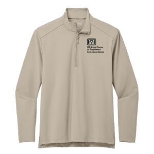 US Army Corps RI Port Authority Men C-FREE Double Knit 1/4-Zip-Sahara