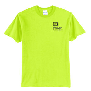 US Army Corps RI Unisex Short Sleeve Tee- Safety Green