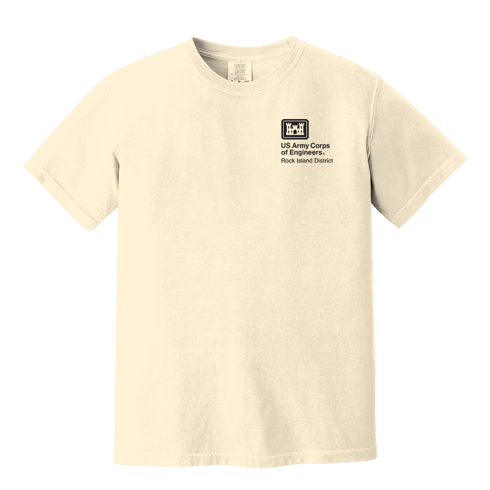 US Army Corps RI Unisex Comfort Colors Pigment Dyed Short Sleeve Shirt-Ivory