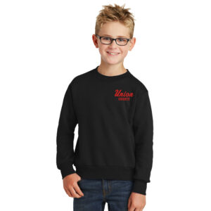 Union Tennis Youth Fleece Crewneck Sweatshirt-Black