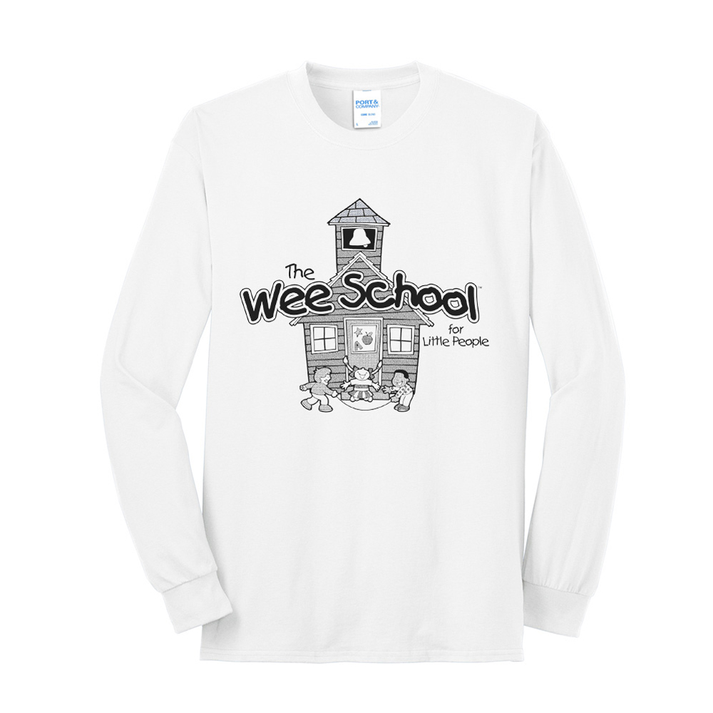 Wee School Unisex Cotton Long Sleeve Tee-White
