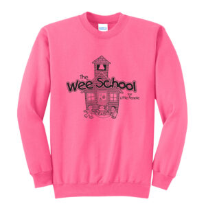 Wee School Unisex Fleece Crewneck Sweatshirt-Neon Pink
