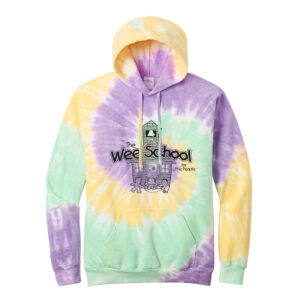 Wee School Unisex Essential Tie-Dye Pullover Hooded Sweatshirt-Mint Rainbow