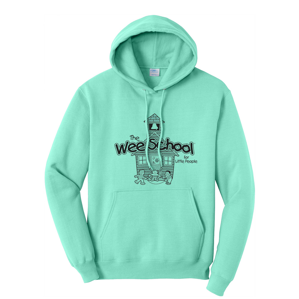 Wee School Unisex Classic Core weight Cozy Pullover Hooded Sweatshirt-True Celdon