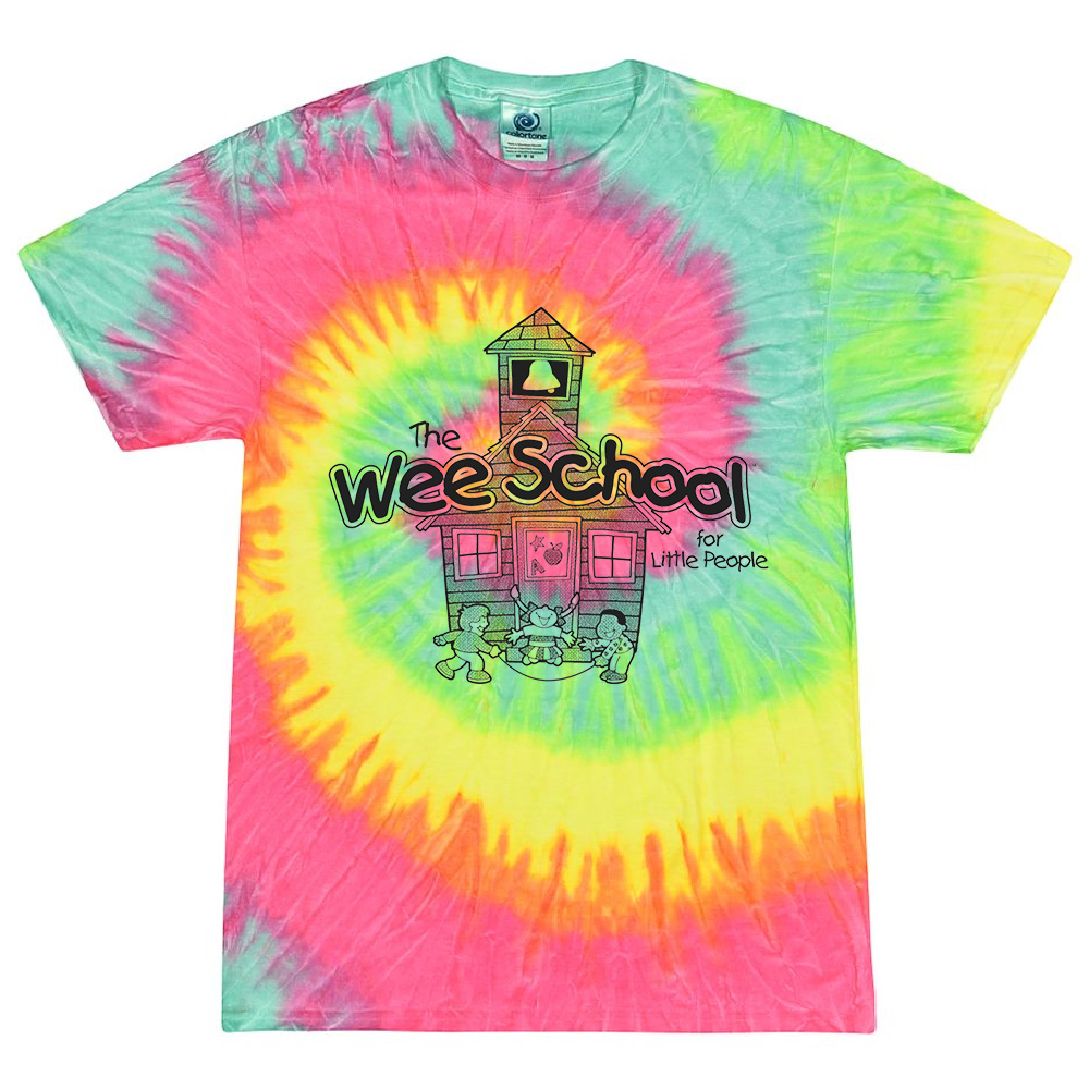 Wee School Unisex Colortone Multi Color Tie Dyed T shirts-Minty Rainbow
