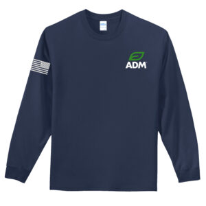 ADM BIO Unisex Cotton Long Sleeve Tee-Navy