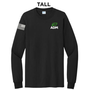 ADM BIO Tall Unisex Cotton Long Sleeve Tee-Black