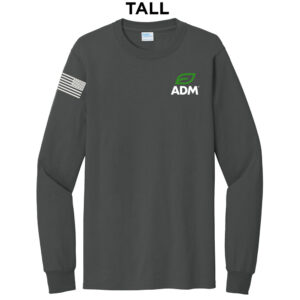 ADM BIO Tall Unisex Cotton Long Sleeve Tee-Charcoal