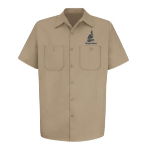 Augustana MaintenancRed Kap 100% Cotton Short sleeve Uniform Shirt – 6 oz. -Khaki