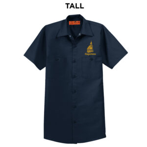 Augustana Maintenance Red Kap- Short  Sleeve TALL Industrial Work Shirt-Navy