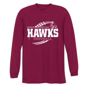 SH Hawks FB Adult Cooling Performance long sleeve Crew Tee-Cardinal