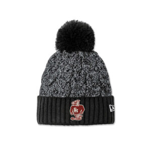 SH Hawks FB New Era Marled Knit Pom Beanie-Black/Graphite/White