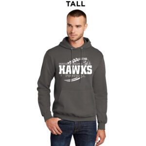 SH Hawks FB Tall Fleece Hooded Sweatshirt-Charcoal