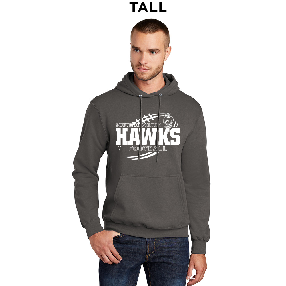 SH Hawks FB Tall Fleece Hooded Sweatshirt-Charcoal