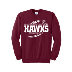 SH Hawks FB Unisex Fleece Crewneck Sweatshirt-Cardinal