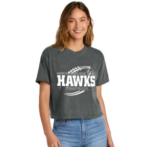 SH Hawks FB Comfort Colors Women’s Heaveweight Boxy Fit Slightly Cropped T-Shirt-Pepper
