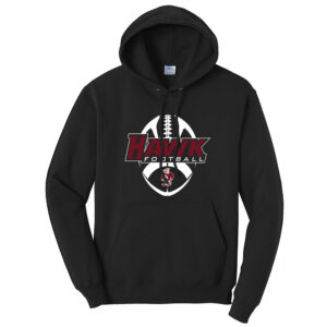 SH Hawks FB Unisex  Classic Core weight Cozy Pullover Hooded Sweatshirt-Black