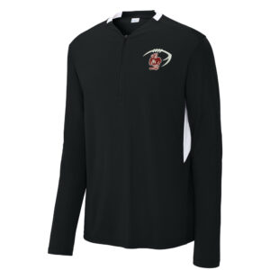 SH Hawks FB Sport Tek Men Club 1/4 Zip Pullover-Black/White