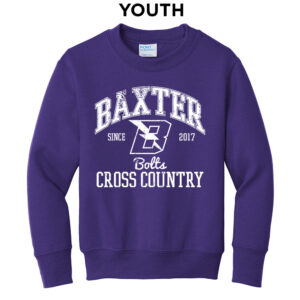 Baxter CC Youth Fleece Crewneck Sweatshirt-Purple