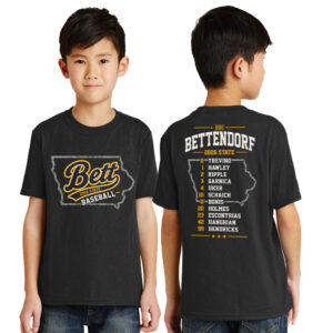 Bettendorf Club BB State Youth Short Sleeve Tee-Black