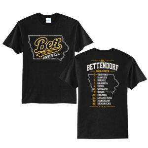 Bettendorf Club BB State Unisex Short Sleeve Tee-Black