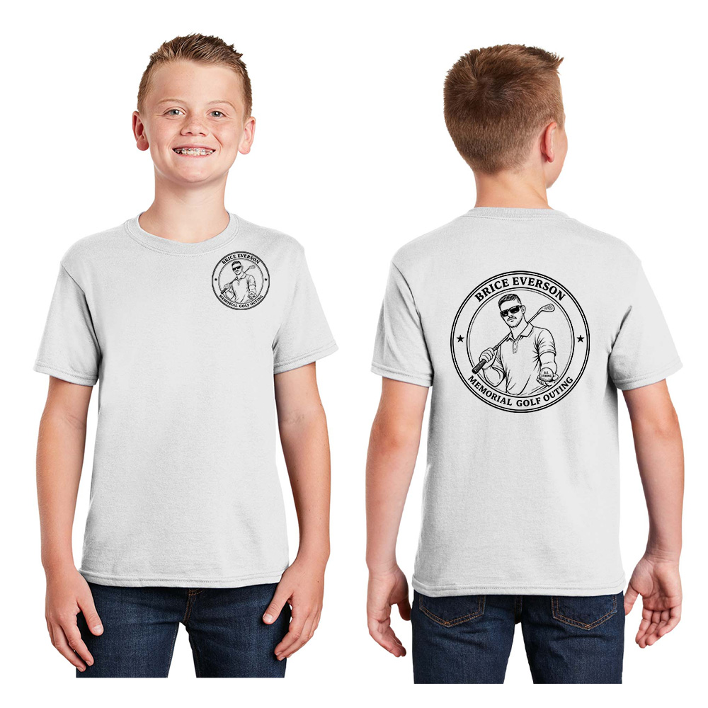 Everson Golf Youth gildan Short Sleeve Tee - White