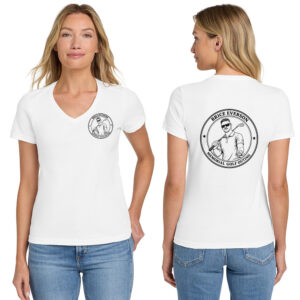 Everson Golf Gildan Softstyle Women Fit V Neck Shirt-White