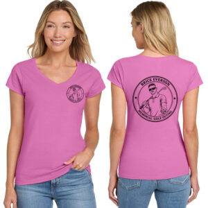 Everson Golf Gildan Softstyle Women Fit V Neck Shirt-Azalea