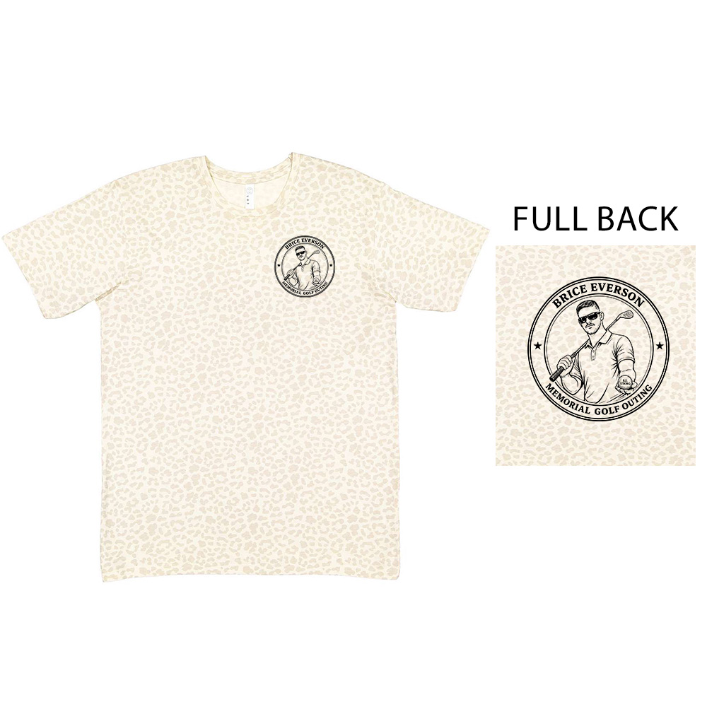 Everson Golf LAT Unisex Fine Jersey Tee - Natural Leopard
