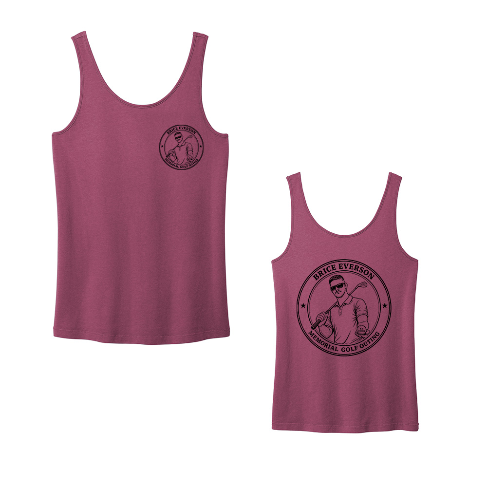 Everson Golf Port Company Ladies Beach Wash Garment-Dyed Tank-Vintage Raspberry