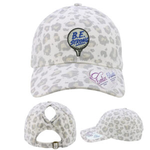 Everson Golf Infinity Her Women’s Garment Washed Fashion Print Cap HATTIE – SnowLeopard