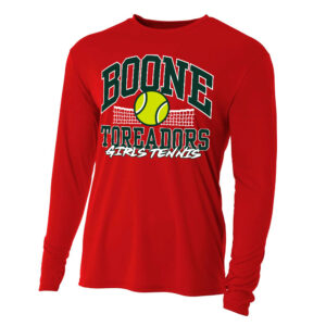 Boone Girls Tennis Adult Cooling Performance long sleeve Crew Tee-Scarlet