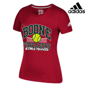 Boone Girls Tennis Adidas Women’s 60/40 Go To Tee-Red (M, 2x)
