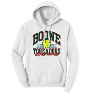Boone Girls Tennis Unisex Fleece Hooded Sweatshirt-White