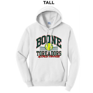 Boone Girls Tennis Tall Fleece Hooded Sweatshirt-White