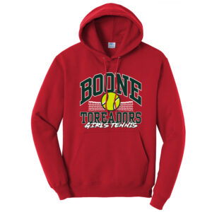 Boone Girls Tennis Unisex Classic Core weight Cozy Pullover Hooded Sweatshirt-Red